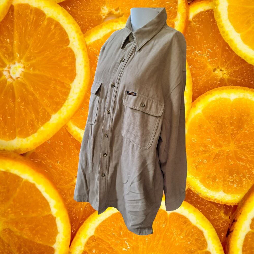 Vintage Woolrich Tan‎ Button Up with 2 Front Pockets Size XL